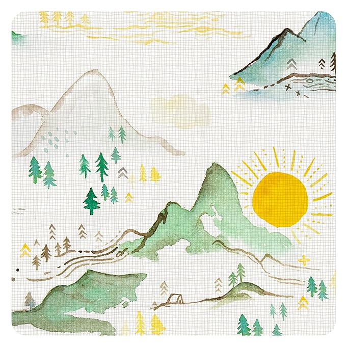 BapronBaby Mountain Mist Splash Mat - Waterproof Catch-All for Under High Chairs, Floors, Tables, Playtime or Arts & Crafts - Machine Washable - 45" x 45”