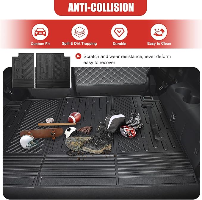 Cargo Mat Fit for 2020-2025 Toyota Highlander&Grand Highlander 3rd Row Backrest Mat TPE Trunk Liner All Weather Seats Back Protector for Highlander/Grand Highlander Accessories(Backrest Liner)