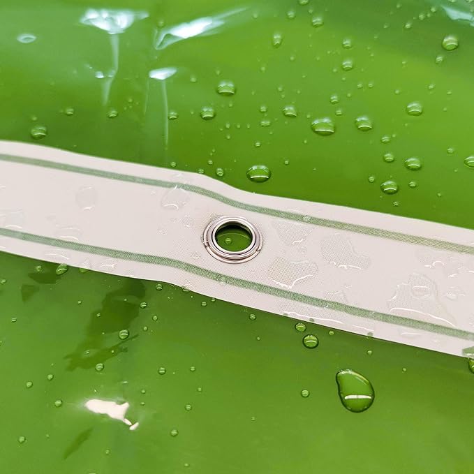 Barossa Design Extra Long Shower Curtain Liner with 3 Magnets - 72" x 84" XL, Waterproof PEVA Lightweight Shower Liner for Bathroom, PVC Free, Metal Grommets - Clear Green, 72x84