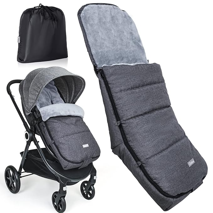 Orzbow Warm Bunting Bag Universal, Stroller Sleeping Bag Cold Weather,Waterproof Toddler Footmuff (Dark Grey)