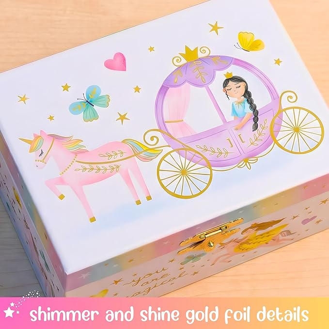 Giggle & Honey® Musical Princess Jewelry Box for Girls | Music Boxes for Little Girls | Toddler Jewelry Box for 4 Year Old Kids | Toys for Toddlers | Birthday Gifts for Kids 5, 6, 7, 8, 9 Years