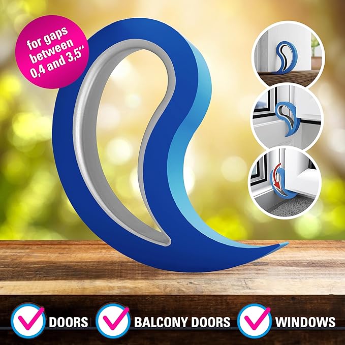 Stoppy Door and Window Stopper, Multi-Functional Wedge, Convenient Door Hook, Window Clamp, Keep Doors and Windows Open with Ease, Home and Office Accessory, (Yellow, 2 Pack)