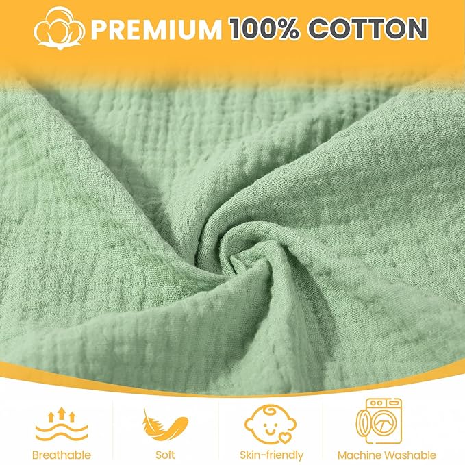 Orzbow Cotton Baby Car Seat Cover, Breathable Car Seat Canopy for Girls Boys with Mesh Window, Lightweight Baby Carrier Cover for Wind, Dust, Sun and Insects Protection, Universal Fit, Green