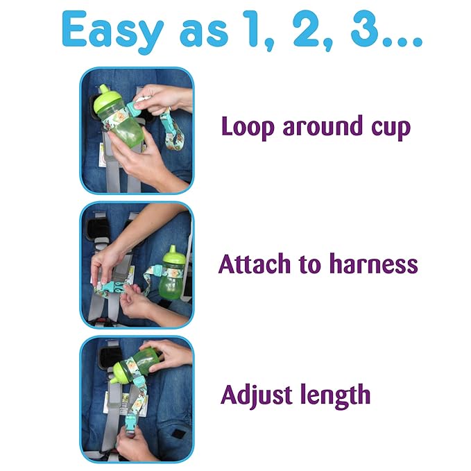 PBnJ Baby SippyPal Sippy Cup Holder Strap Leash Tether (Green Paisley 2-Pack)