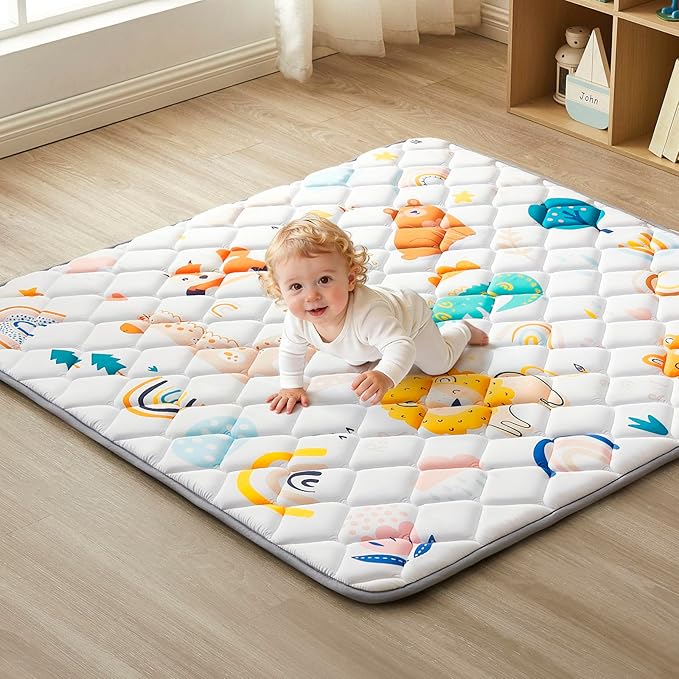 Baby Play Mat, 71x59 Thickened Playpen Mat, Non-Slip Baby Mat for Floor, Foldable Portable Playmat Suitable for Babies Learning to Crawl and for Travel