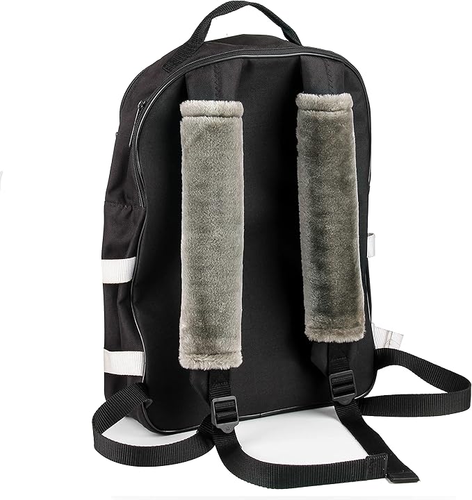 Amooca Soft Faux Fur Universal Fit Seatbelt Cover Car Truck SUV Airplane Seat Belt Shoulder Pad for Carmera Backpack Straps Neck Cushion Protector 2 Pack 10.5in Brown Gray