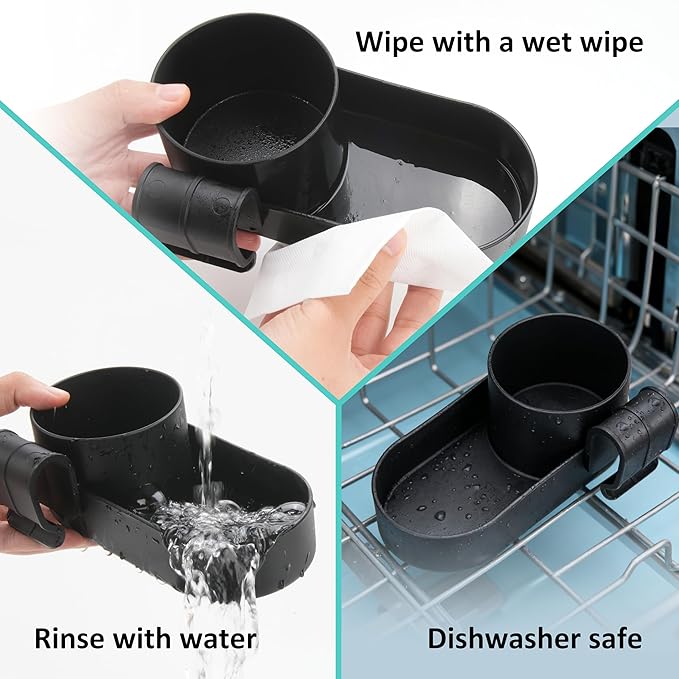 Wonderfold Wagon Snack Tray with Spill-Proof Cup Holders - Compatible with WONDERFOLD W2 & 4 Elite (2 & 4 Seats) | Kid Snacks & Drinks Tray, Detachable, Easy Install, Dishwasher Safe (2-Pack)