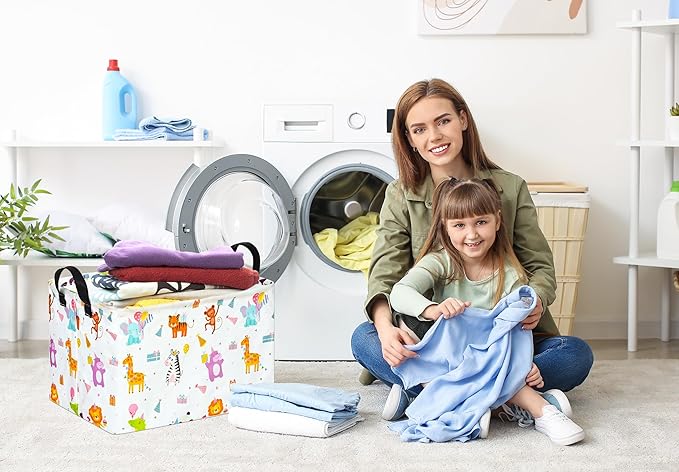 ACMUUNI Rectangle Gift Shelf Nursery Storage Basket Laundry Hamper Storage Box and Bins for Home Clothes with Handles