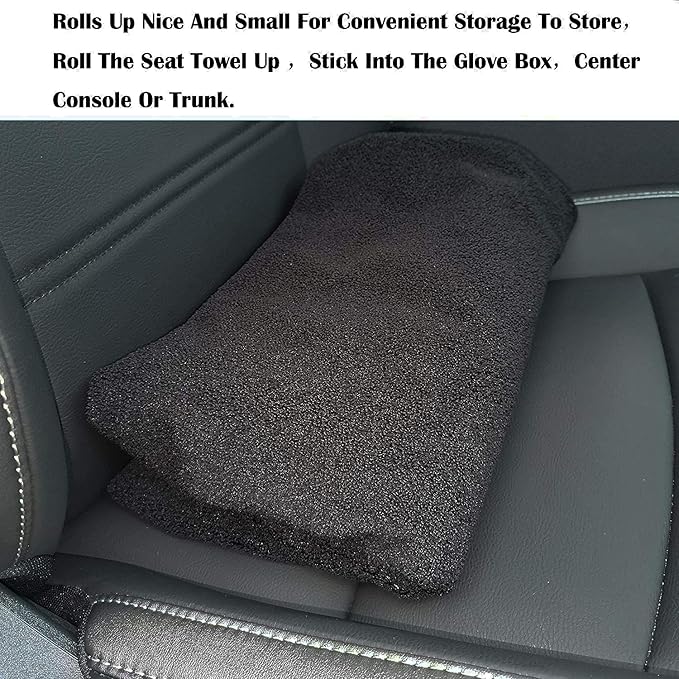 LoyaGour Car Seat Cover Protector Front Seats,for Gym Workout,Running,Swimming,Beach and Hiking,Waterproof Sweat Towel Bucket Seat Covers for Cars SUV Trucks (Black, 1Pcs)