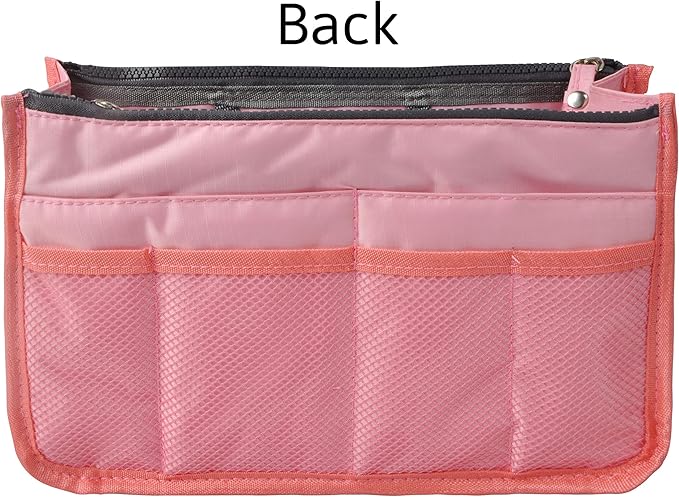 Vercord Updated Purse Handbag Organizer Insert Liner Bag in Bag 13 Pockets Pink Medium
