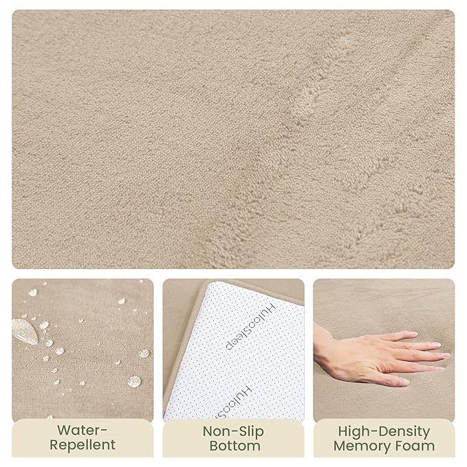 Huloo Sleep Baby Play Mat for Floor,Large 79"×79" Playpen Mat for Toddler,Infant,Kids,1.3" Thick Non-Slip Nursery Rug,Water Repellent Soft Padded Activity Mats for Tummy Time, Crawling,Playroom（Beige）
