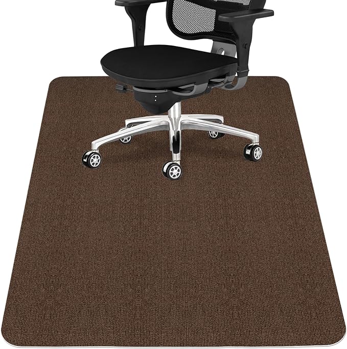 Sycoodeal Office Chair Mat for Hardwood Floor,Office Computer Gaming Chair Mat for Tile Floor,Large Floor Protector Rug,Anti-Slip,Easy to Clean,Coffee(48"x60")