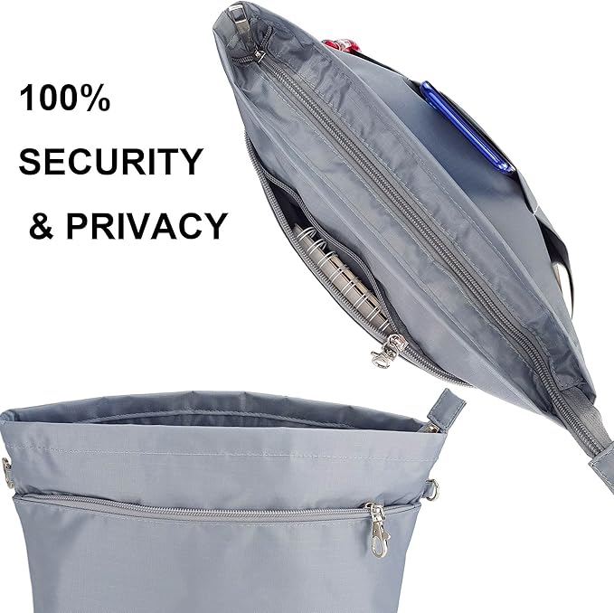 Time Wing Handbag Tote Purse Organizer Insert Bag Liner Shaper Divider Zipper 11 Pockets Compartments Medium Grey