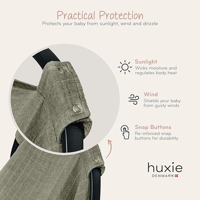 Car Seat Cover Baby - Organic Muslin Cotton - Carseat Canopy - 43" x 32" - Sage Green