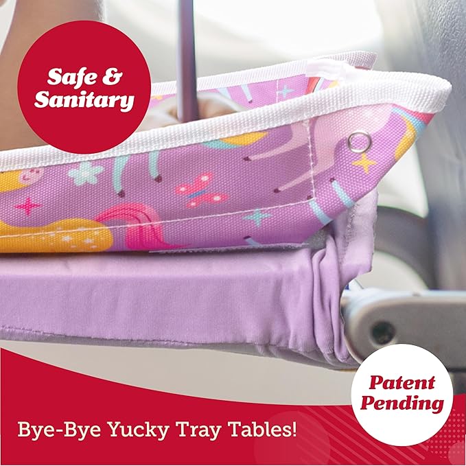Lusso Gear Airplane Tray Table Cover - Organize Kids Travel Essentials - Pockets for Airplane Toys for Toddlers 1-3 - Foldable Tablet Stand for Travel Toddler Essentials (Mermaids) | with Pockets, on Plane or Train, Airplane Must Haves, Flying Essentia...