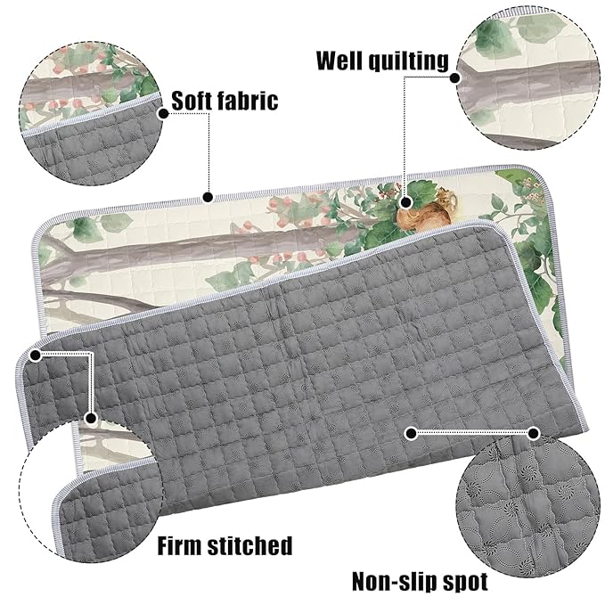 Funtery 43 x 43 Inch Boho Baby Play Mat Portable Crawling Washable Foldable Tummy Time Non Slip Baby Floor Large Playpen Mat for Infants Toddlers Floor Playpen Activity(Jungle Animal)