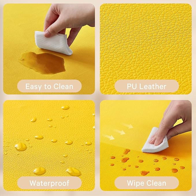 Waterproof Baby Play Mat for Floor 1.3"Thick Memory Foam 47 * 47 Cushion Playpen Playmat Tummy Time Crawling Mat Nursery Rug Pad Mattress Create Soft & Safe Area for Infants,Toddler,Kid,Yellow