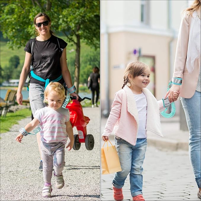 Anti Lost Wrist Link Anti Lost Leash Baby Leash Anti-Lost Wrist Chain with Child Upgraded Safety Locks for Kids (Green 8.2 Feet)