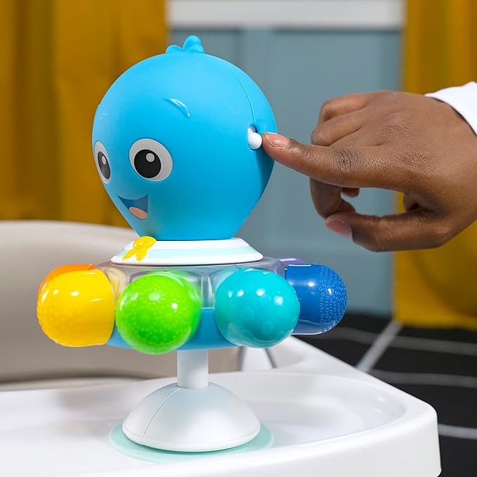 Baby Einstein Ocean Explorers Opus Spin & Sea Suction Toy for Highchair, Lights & Vibrant Colors, Ages 3 Months and up