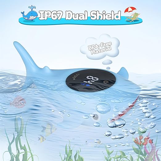 Baby Bath Thermometer with Floating Toys - Digital Water & Room Temperature Monitor, Rechargeable Thermometer with Alerts for Newborn Bath Essentials, Infant Safety
