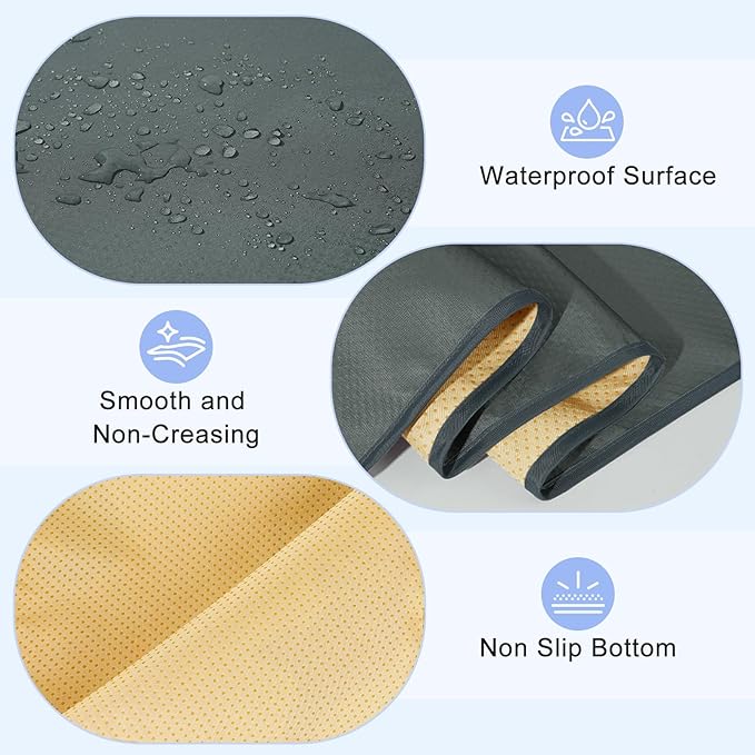 Basumee Splat Mat High Chair Mat Waterproof Baby Play Splat Mat for Under High Chair Food Catcher Highchair Mat for Floor Non Slip Bottom, Gray, 51x51 Inches
