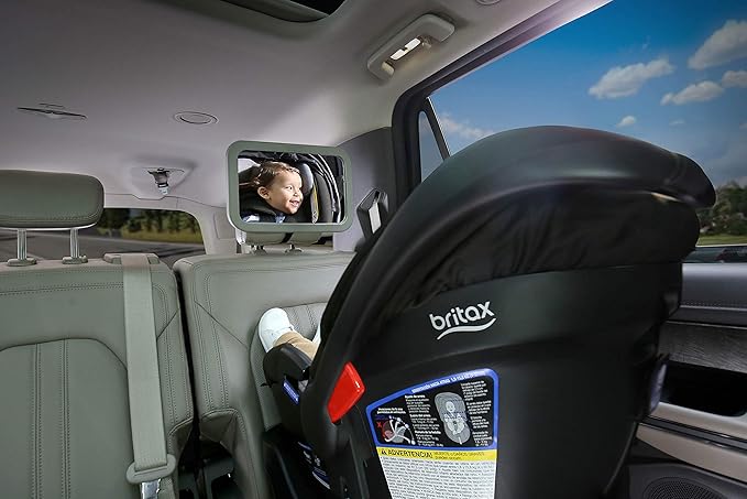 Britax Baby Car Mirror for Back Seat - XL Clear View - Easily Adjusts - Crash Tested - Shatterproof
