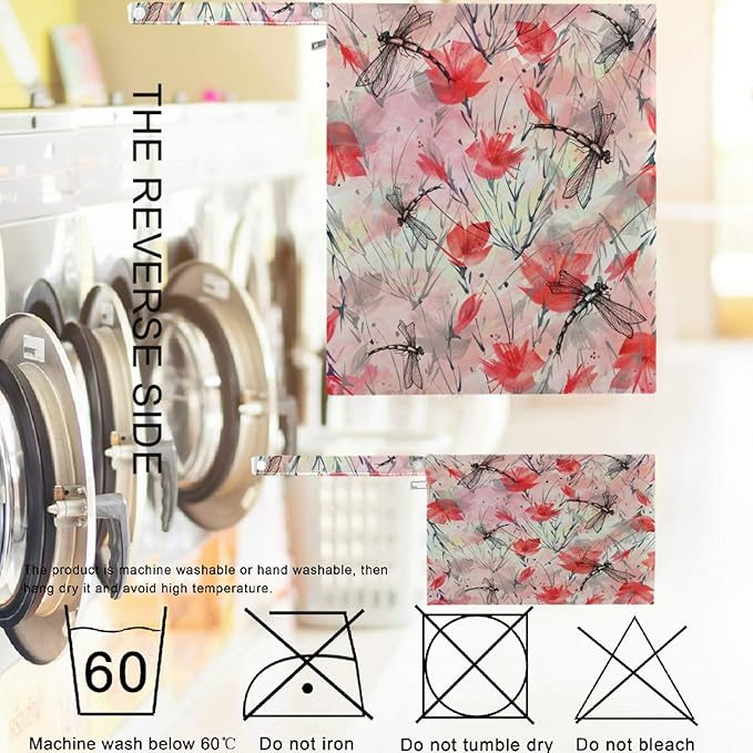 visesunny Red Poppy Peony Splash 2Pcs Wet Bag with Zippered Pockets Washable Reusable Roomy for Travel,Beach,Pool,Daycare,Stroller,Diapers,Dirty Gym Clothes, Wet Swimsuits, Toiletries