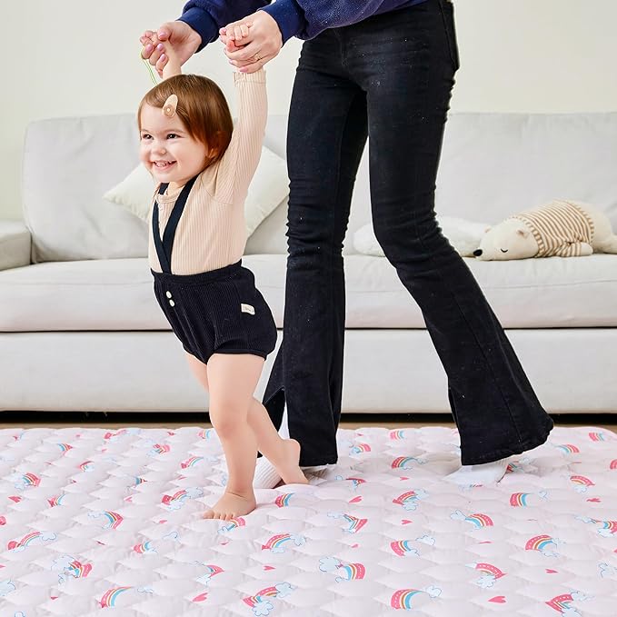 Baby Play Mat 50x50, Extra Large&Thick Baby Floor Play Mats, Foldable Padded Play Mat for Baby Crawling