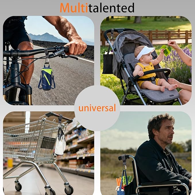 Stroller Hook Universal Stroller Clip Baby Travel Essential Wheelchair Accessories Gear for Bag 4pcs Aluminum Hook