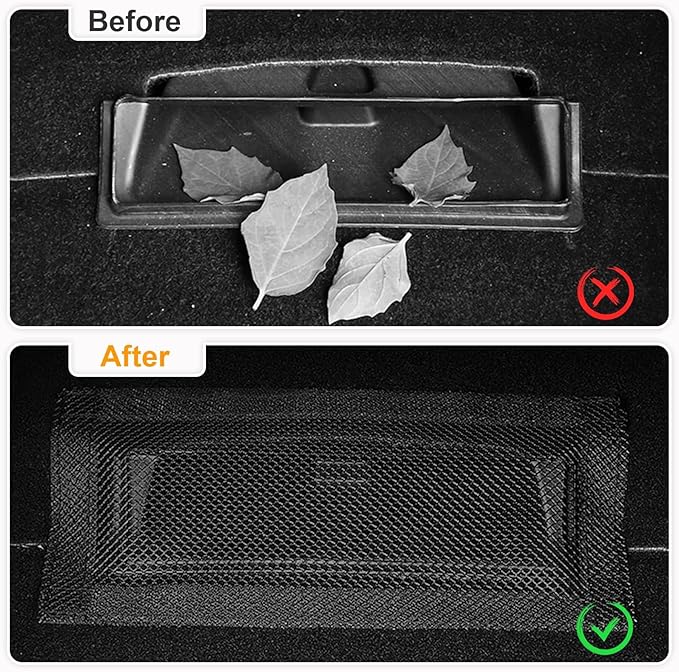 Backseat Air Vent Cover for Tesla Model 3 & Model Y, 2-Pack Rear Seat Air Condition Outlet Protector with Upgraded Mesh Cloth and Velcro, Car Air Vent Accessories for Tesla Model Y / 3