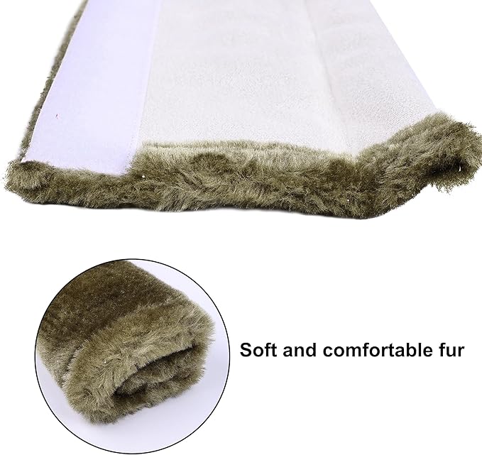 MOONET 2 Packs Car Seatbelt Covers Shoulder Pad for More Comfortable Driving, Universal Seat Belt Cover for Handbag Camera Backpack Straps, Soft Faux Sheepskin Wool Seat Belt Cushion (Olive)