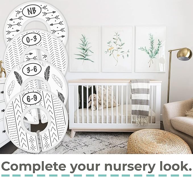 Baby Closet Size Dividers - 7X Boho Nursery Closet Dividers for Baby Clothes - Bohemian Nursery Decor - Baby Closet Dividers for Boy or Girl - [Boho]