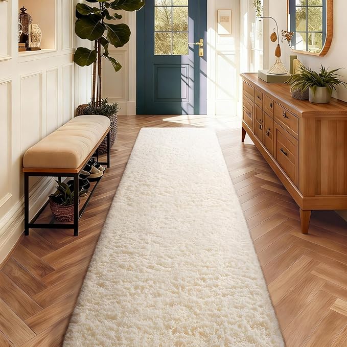 Ophanie Area Rugs for Bedroom Living Room,Color 2- Ivory,Size 2' x 10',Shape Rectangular