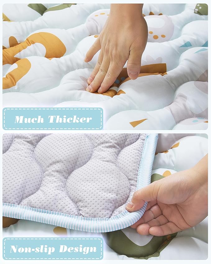 Viviland Baby Mats for Floor, 71x59 Inch Playpen Mat, Thicker & Large Soft Cushioning Padding Playmat for Baby and Toddlers Infants, Non-Slip & Machine Washable, Blue Numbers