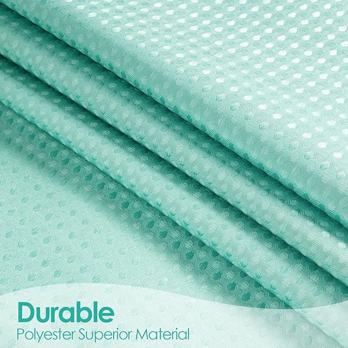 MitoVilla Teal Blue Ombre Shower Curtain 72 x 78, Long Waffle Fabric Shower Curtains for Modern Luxury Bathroom Decor, Heavy Duty Hotel Cloth Shower Curtains 78 inch Long