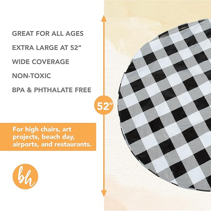 BooginHead SplatMat 52" Extra Large Waterproof Floor Mat for Under High Chair, Marble Swirl