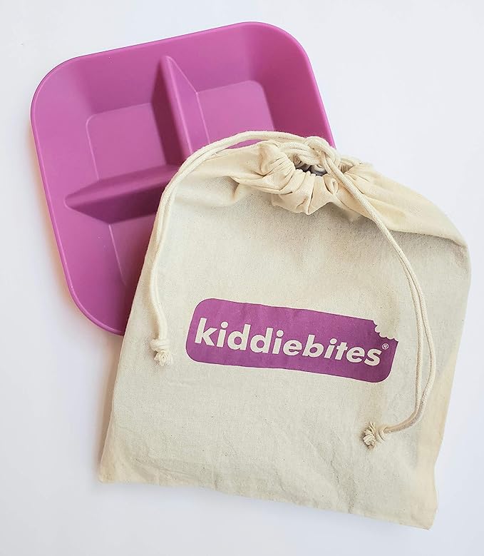 | 100% Silicone Plates for Babies & Kids | MADE IN THE USA | BPA, BPS, Lead, Cadmium, PVC, & Phthalate Free | Children's Divided Placemat Set | Plum, 2 pack