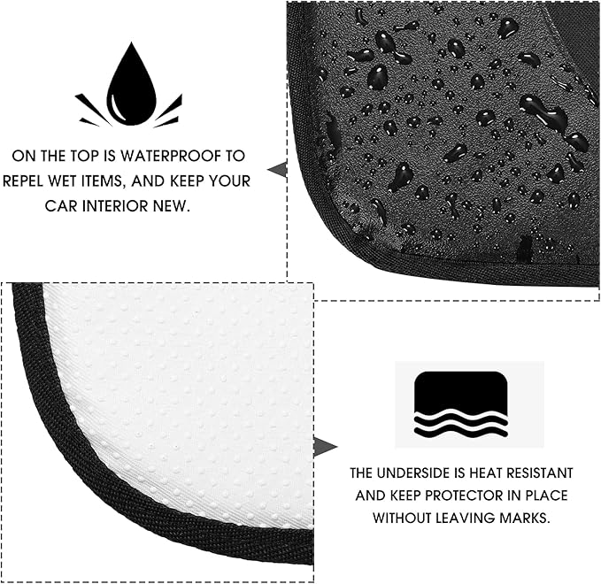 Car Seat Protector - Thick Padding - Durable, Waterproof Fabric, Leather Reinforced Corners (Black, XL)