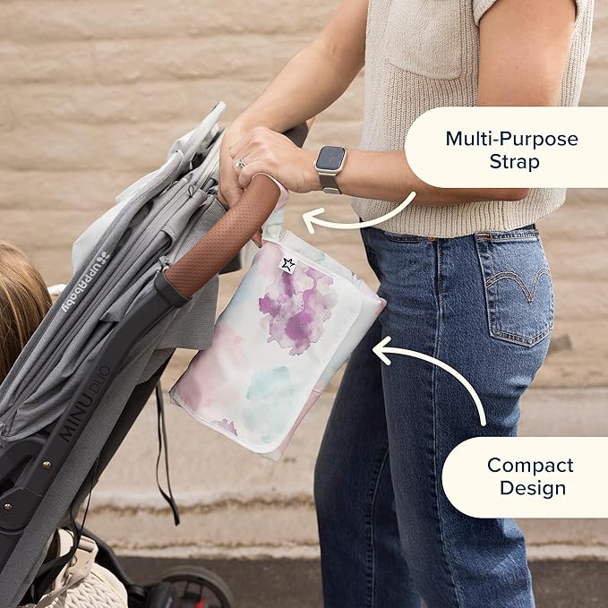 Tiny Twinkle Portable Diaper Changing Pad | Waterproof, Wipeable & Compact Baby Changing Pad for Travel | Smart Wipes Pocket & Organized Storage| Newborn Shower Gift (Bows)