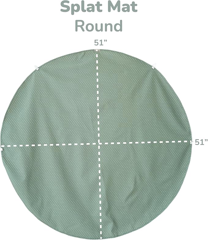 WeeSprout Baby Splat Mat for Kids, Large 51” x 51” Floor Playmat with Durable, Waterproof Surface and Non-Slip Bottom for Infants to Toddlers Under highchair, Arts and Crafts, picnics and Play