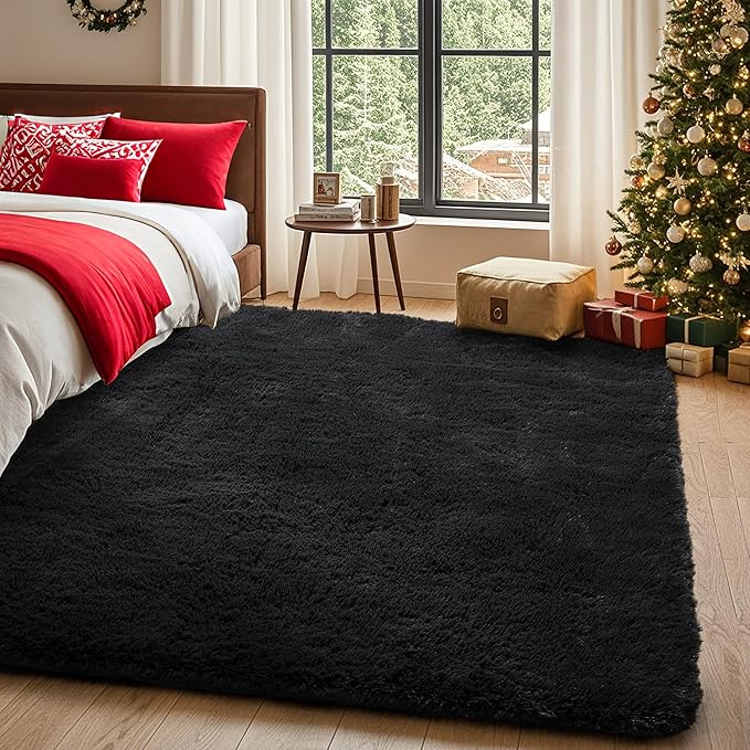 Ophanie Area Rugs for Bedroom Living Room,Color 3- Black,Size 5' x 7',Shape Rectangular