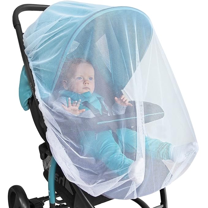 Universal Backpackers Baby Mosquito Net for Stroller, Car Seat & Bassinet – Premium Infant Bug Netting for Jogger, Carrier & Pack N Play – Toddler Canopy & Gift Packaging White
