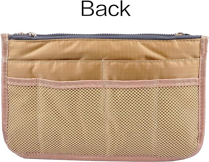 Vercord Updated Purse Handbag Organizer Insert Liner Bag in Bag 13 Pockets New Khaki Small