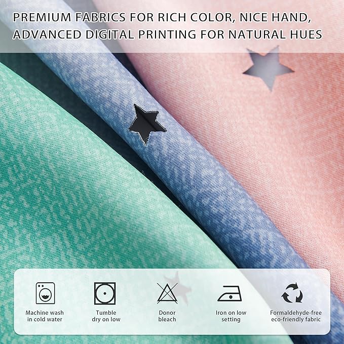 XiDi Pink Grey Curtains for Bedroom, Kids Room Wall Decoration Green Curtain, Girls Curtains Room Darkening, Blackout Curtain 72 inchs Long 52 inches Wide 1 Panel