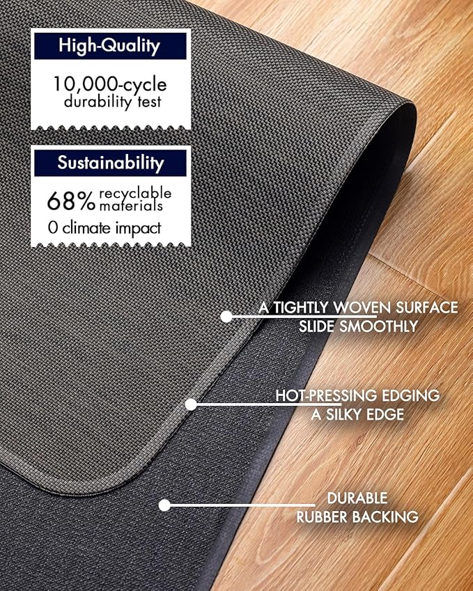 Baroyal Office Chair Mat for Hardwood Floor Under Desk Computer Rolling Chair Mat for Wood/Tile Floor Non-Slip Heavy Duty Desk Rug PVC Plastic Hard Floor Protector 48" x 60" (Espresso)