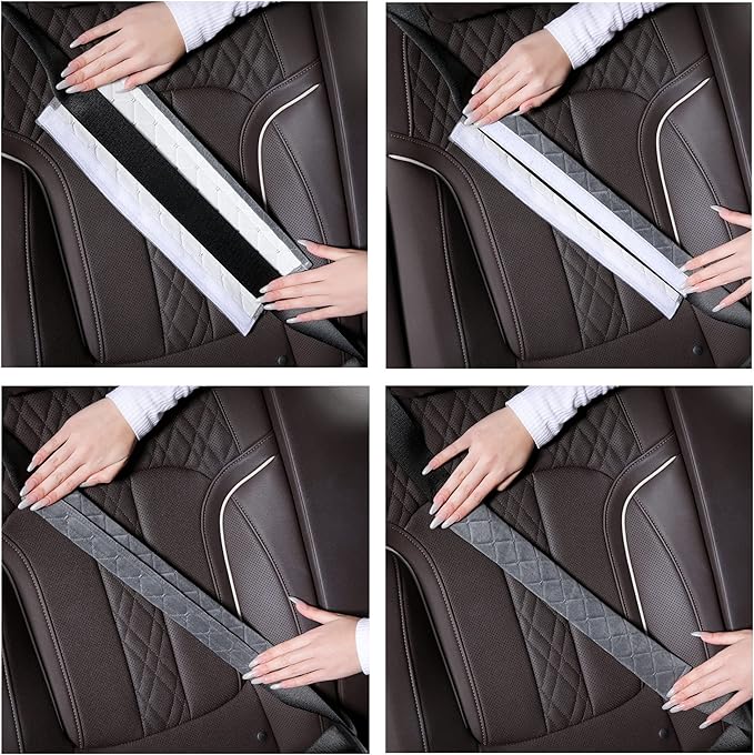 Seat Belt Cover Pad Car Accessories Car Seat Belt Pads Seatbelt Cushion Seatbelt Covers seat Belt Cover pad for Adults (2 Pack Black 15.5in)
