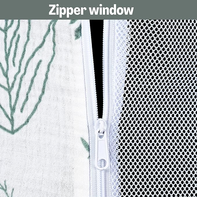 Summer Muslin Car Seat Cover Baby Girls Boys,Infant Carseat Covers with Breathable Window,3 Adjustable Modes, Lightweight Car Seat Sun Shade Cover for Babies,Green Leaf