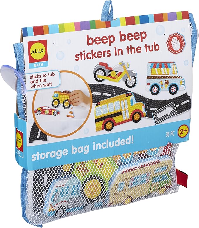 Alex Bath Beep Beep Stickers in The Tub Bath Toy Kids Bath Activity
