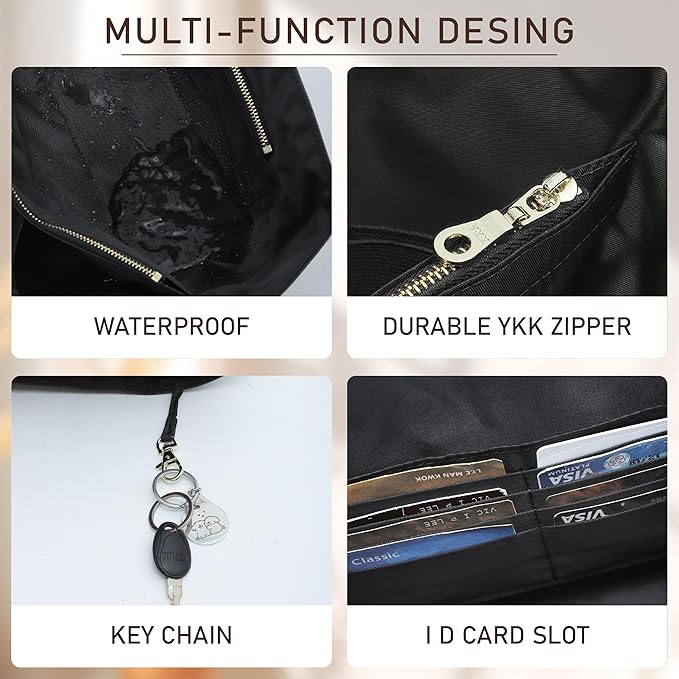 Doxo Purse Insert Organizer Compatible with Long Champ S Handbags & More, Super Lightweight Waterproof Longchamp Small Organizer Insert, Keeps Handbags Shaped&Neat(Black, S)