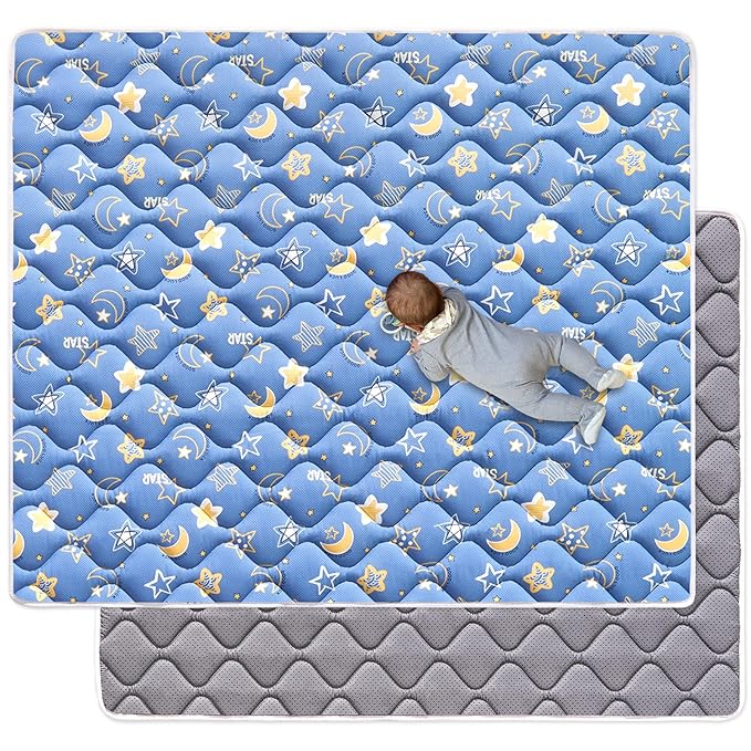 Odorless Premium Foam Baby Play Mat 71" X 59", Extra Large Activity Playmats for Babies,Toddlers, Infants, Soft Thicker Baby Mat for Floor, Play & Tummy Time, Machine Washable for Easy Care